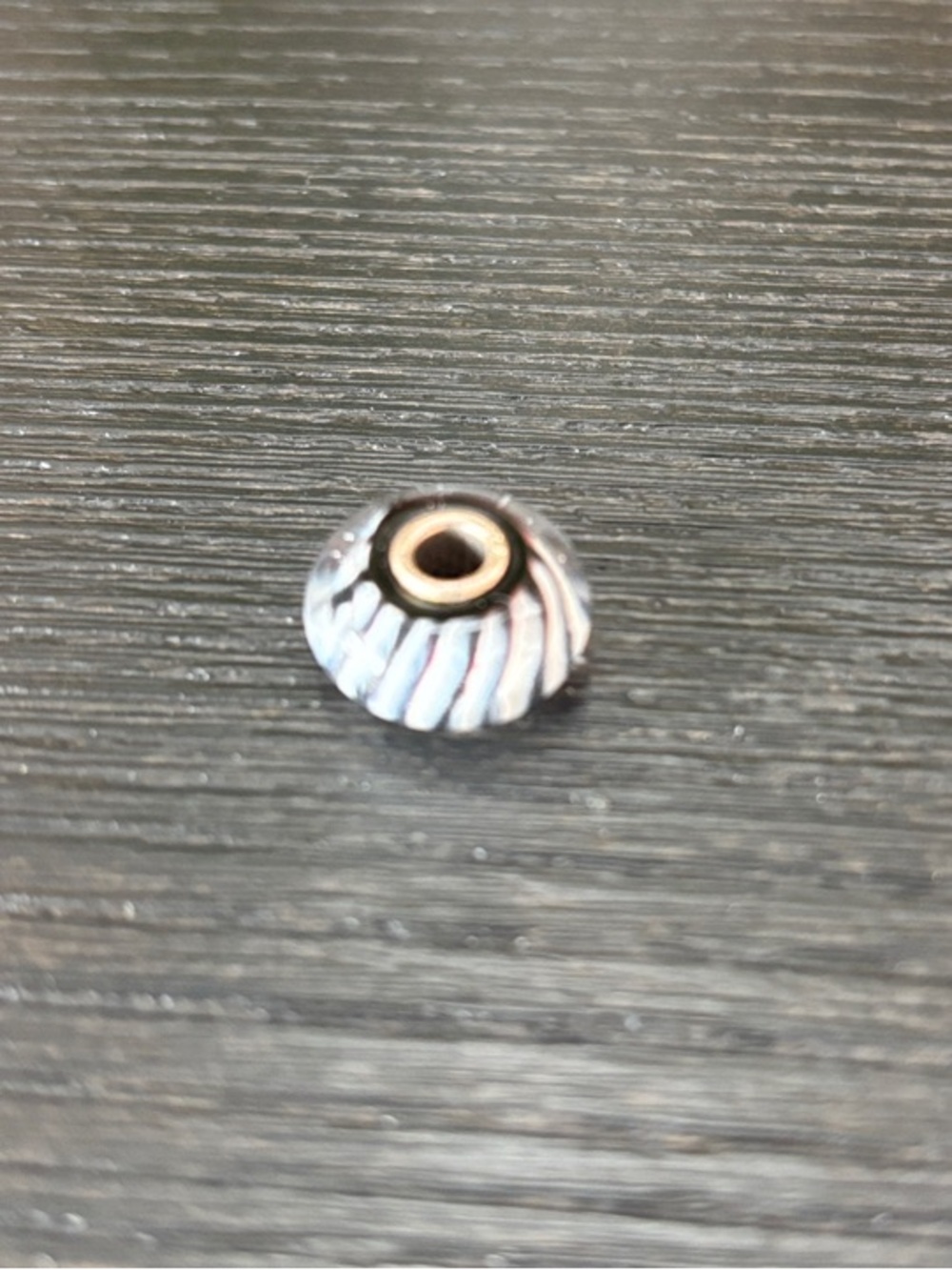 Trollbeads Silver Swirl Spacer Bead Black and white